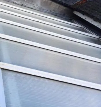Conservatory roof panels after cleaning